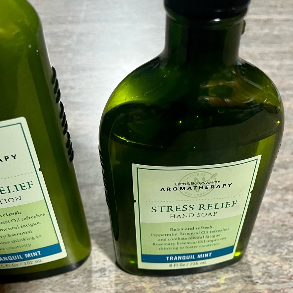 DISCONTINUED Bath & Body Works Tranquil mint hand soap and body lotion. HTF - Picture 8 of 11